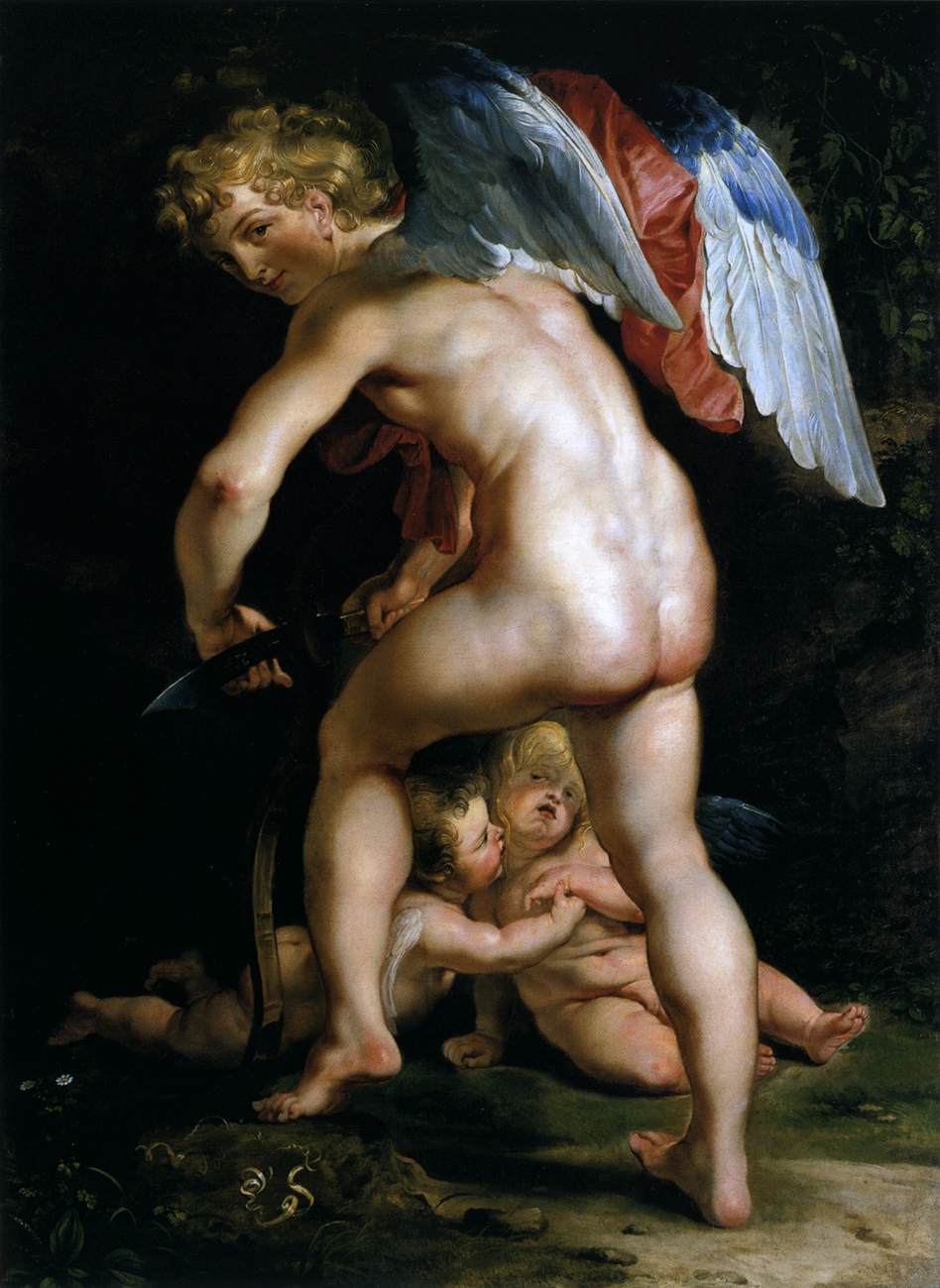 Kupidyn (Eros) rzeźbi łuk - Peter Paul Rubens