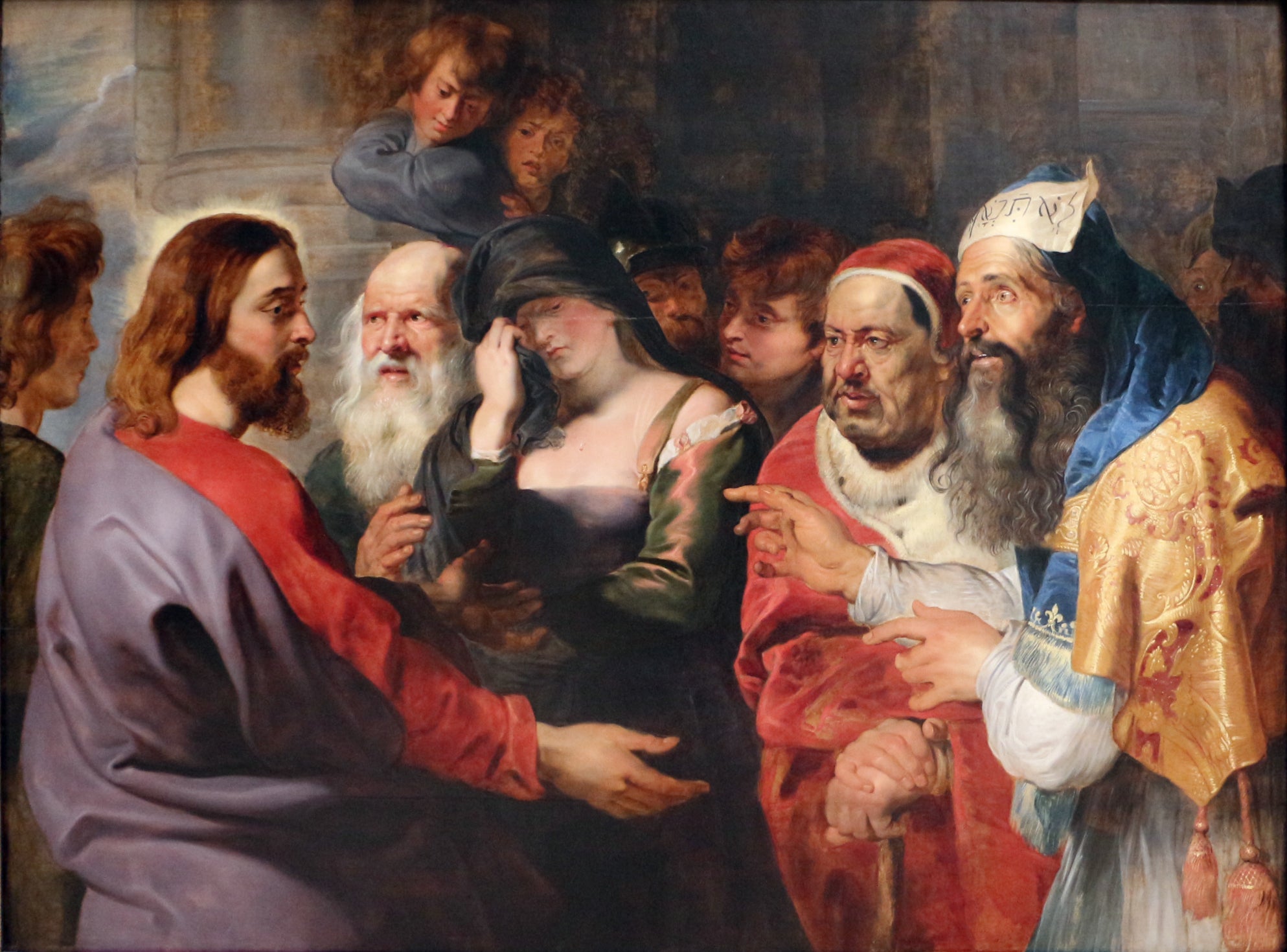Chrystus i kobieta cudzołożnica - Peter Paul Rubens