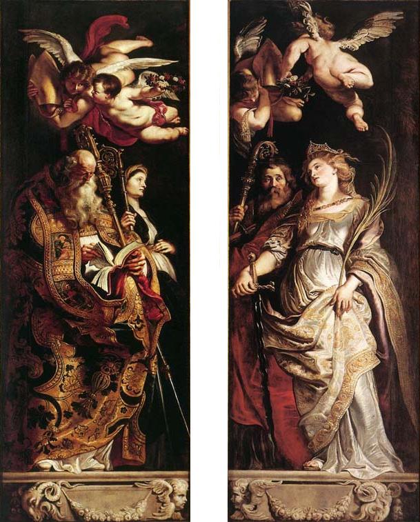 Wzniesienie Krzyża: święci Eloi i Katarzyna - Peter Paul Rubens