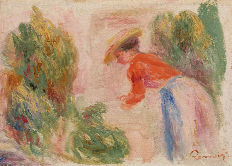 Kobieta zbierająca kwiaty (Kobieta zbierająca kwiaty) - Pierre-Auguste Renoir