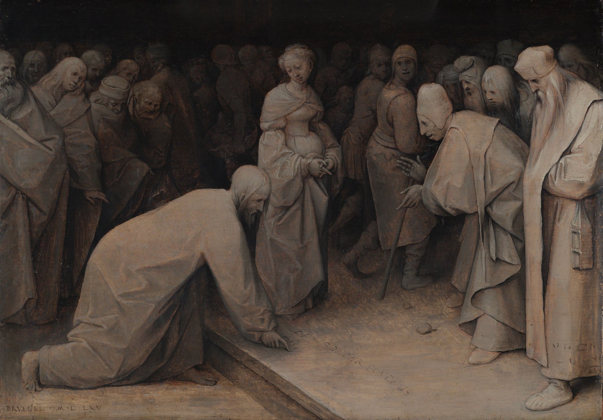 Chrystus i kobieta cudzołożna - Pieter Brueghel Starszy
