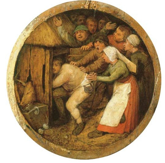 Pijak wpychany do chlewu z prosiętami - Pieter Brueghel Starszy