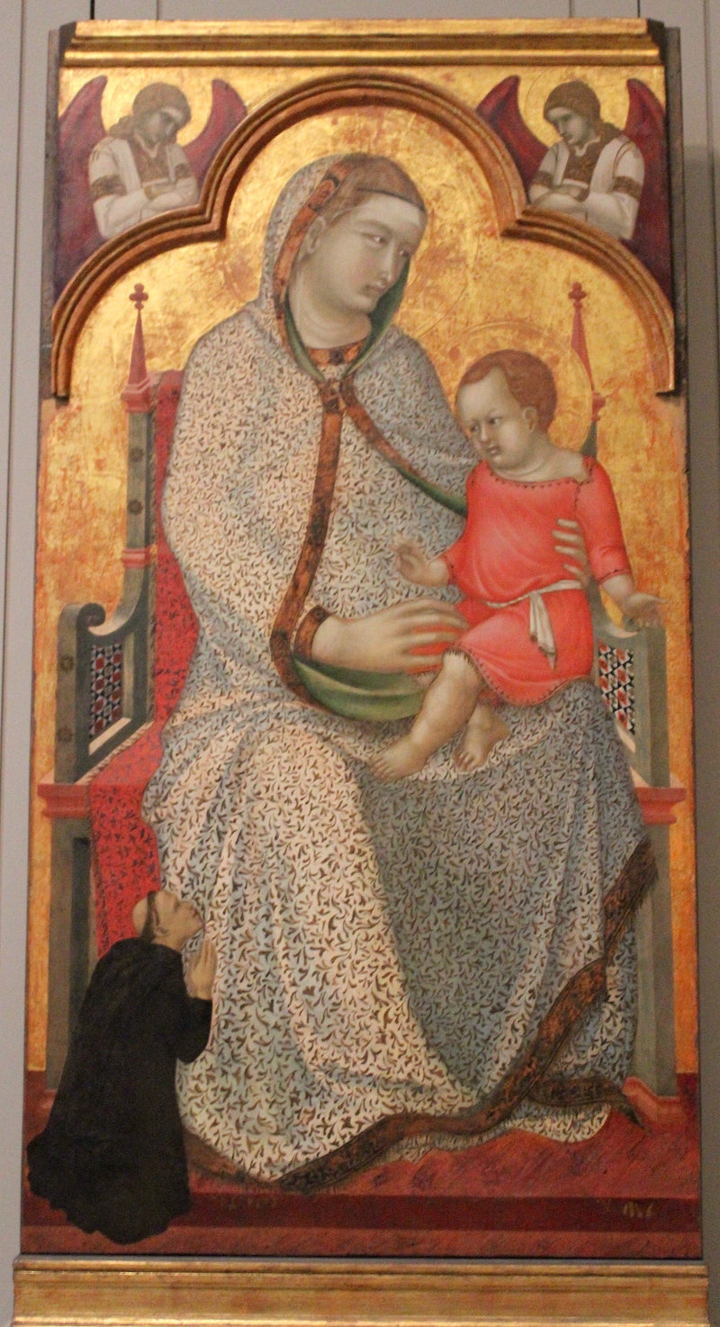 Madonna z Dzieciątkiem w majestacie z fundatorami i aniołami - Pietro Lorenzetti