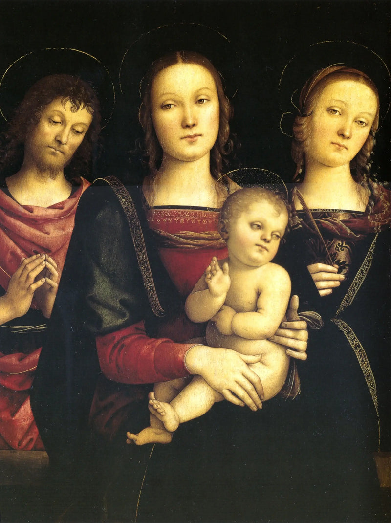 Matka Boska z Dzieciątkiem między świętymi Janem Chrzcicielem a Katarzyną Aleksandryjską - Pietro Perugino
