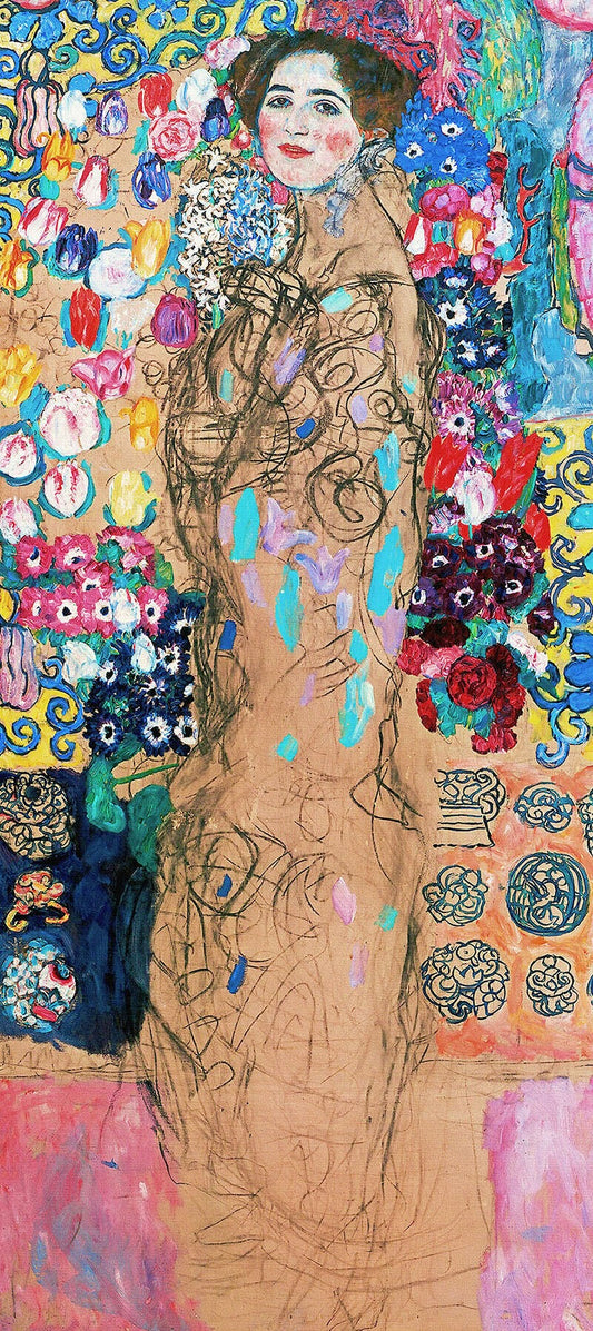 🌸🎨 Portret Marii Munk (niedokończony) – Gustav Klimt (około 1917–1918)