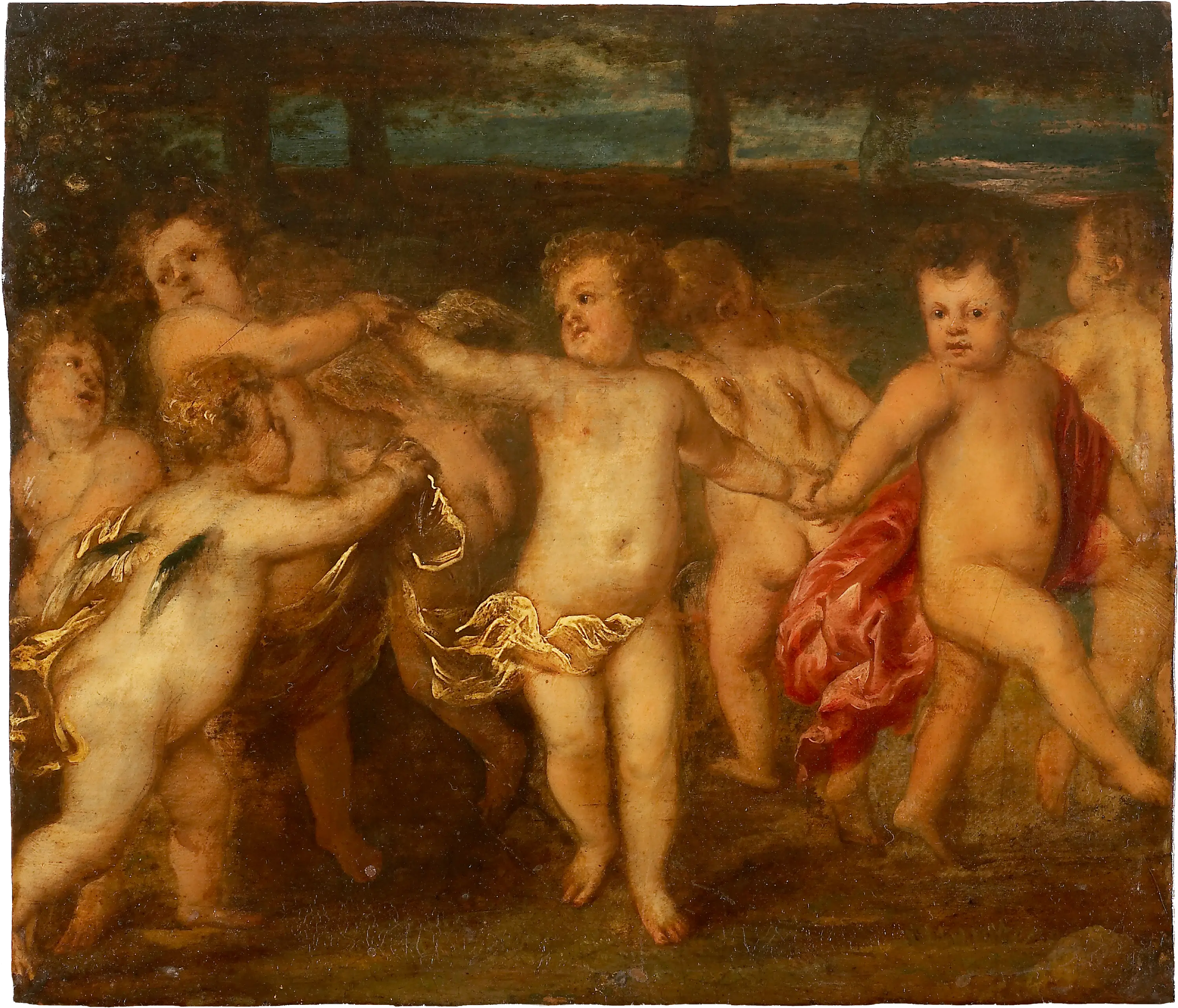 Putti faisant un roundelay - Antoine van Dyck image 1 reproduction artisanale de tableau