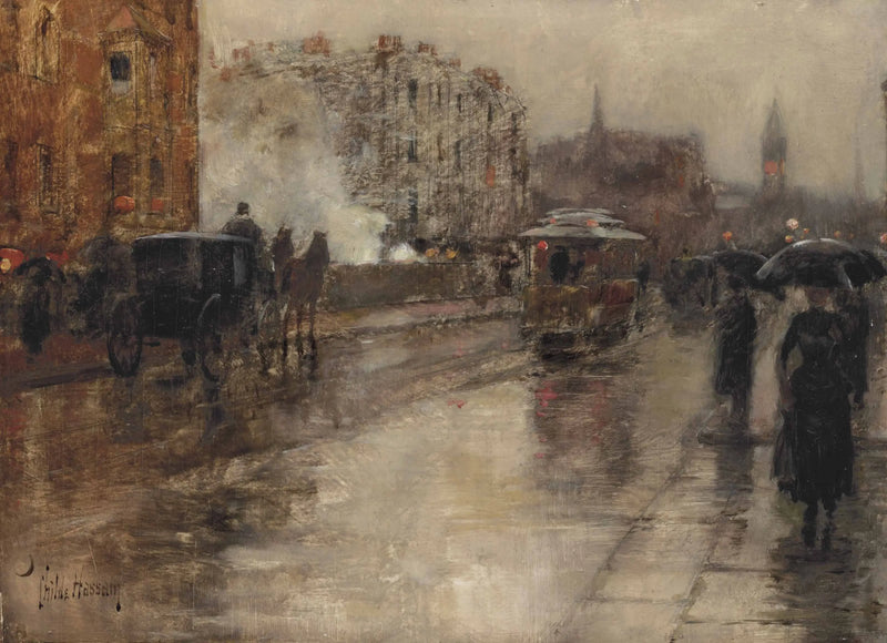 Deszczowy dzień, Boston - Childe Hassam