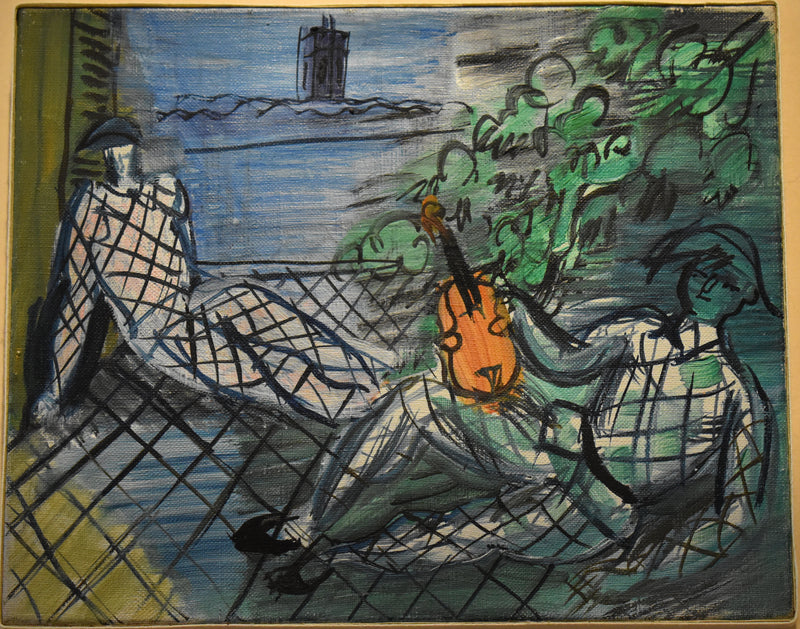 Arlequin vert et blanc au violon - Raoul Dufy