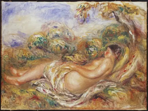 Reproduction du tableau « Femme étendue dans la campagne - Pierre-Auguste Renoir » par Alpha Reproduction en peinture à l’huile