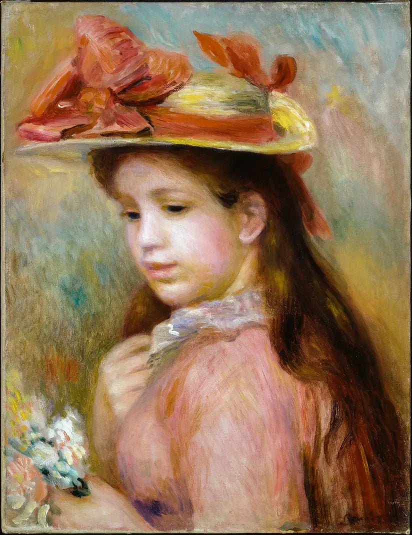Reproduction du tableau « Jeune fille au chapeau - Pierre-Auguste Renoir » par Alpha Reproduction en peinture à l’huile