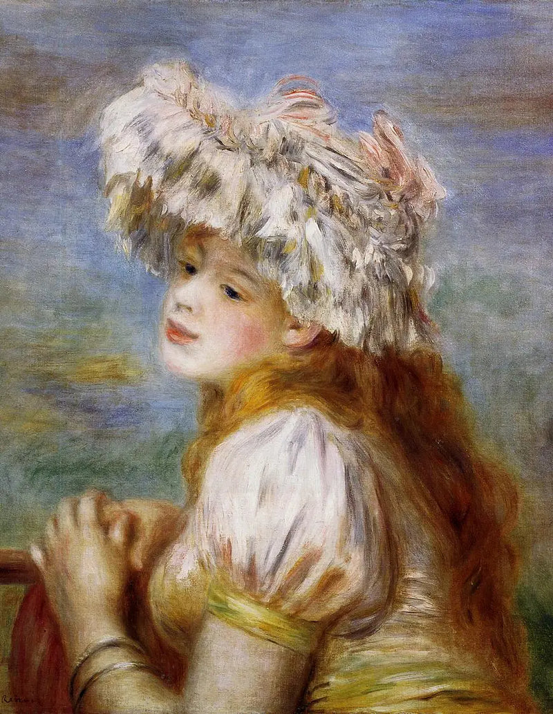 Młoda dziewczyna w koronkowej fryzurze - Pierre-Auguste Renoir
