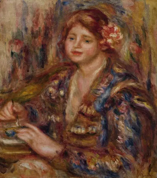 Kobieta z różą - Pierre-Auguste Renoir