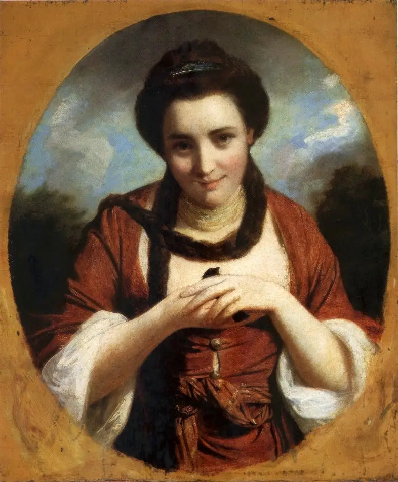 Portret pani Nelly O'Brien z ptakiem - Joshua Reynolds