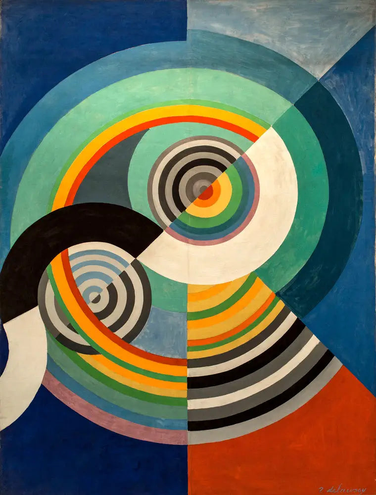 Reproduction du tableau « Rythme n°3, décoration pour le salon des Tuileries - Robert Delaunay » par Alpha Reproduction en peinture à l’huile