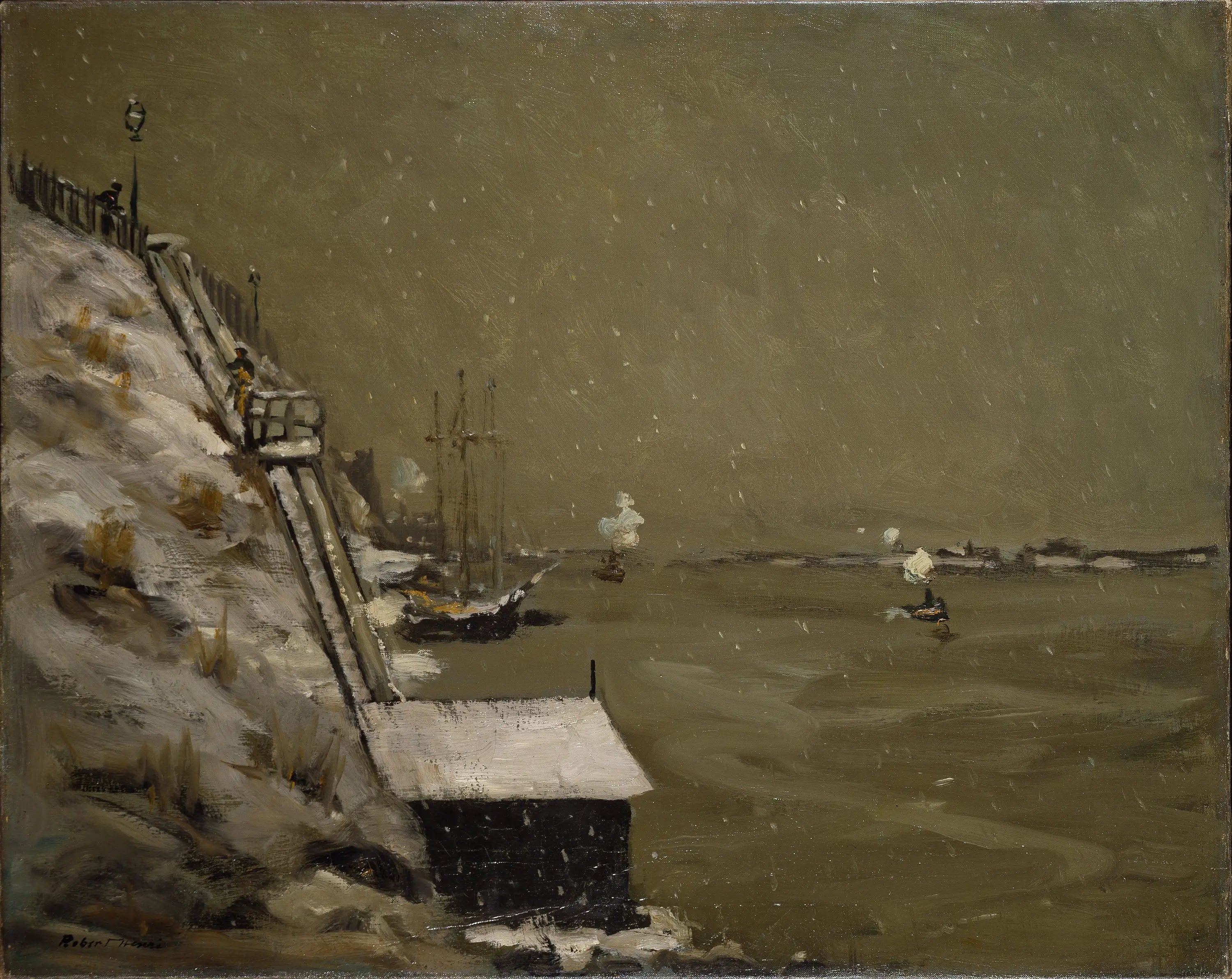Quai de l’East River hiver - Robert Henri - Alpha Reproduction