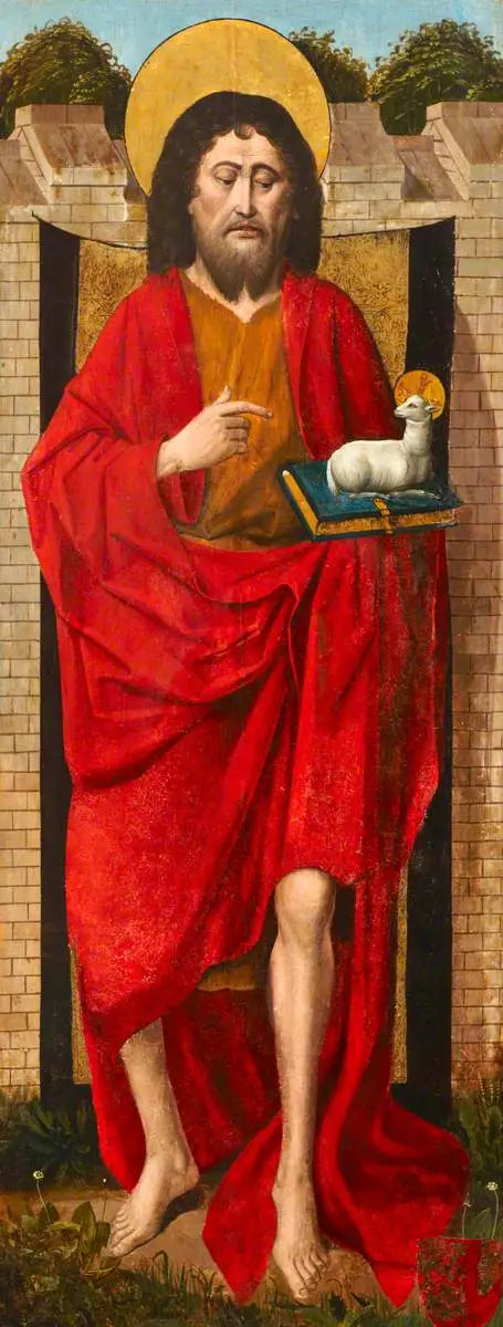 Triptyk Westona (Jean-Baptiste) (triptyk, skrzydło lewe, zewnątrz) - Rogier van der Weyden