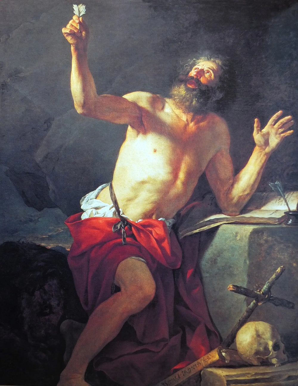 Reproduction du tableau « Saint Jérôme entendant la trompette du Jugement dernier - Jacques-Louis David » par Alpha Reproduction en peinture à l’huile