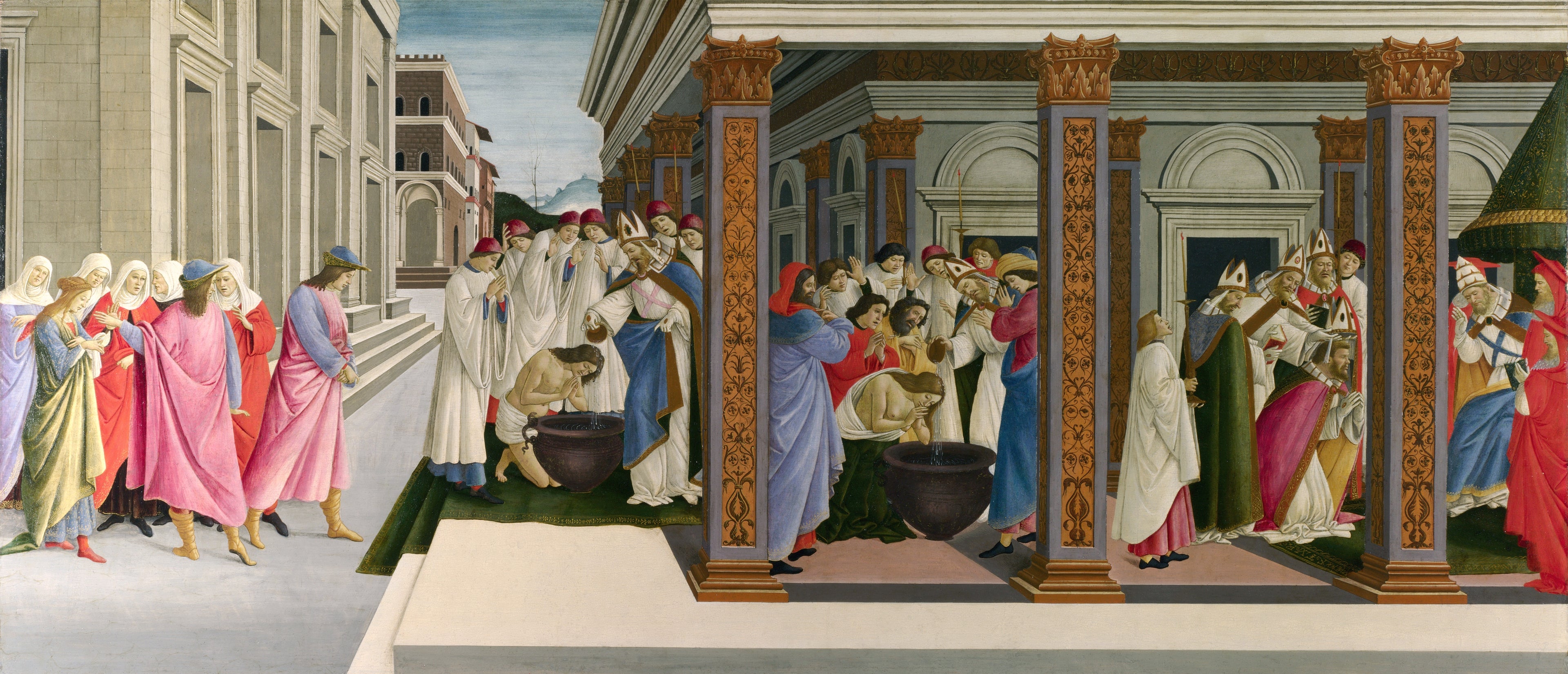 Chrzest Zenobiusza i jego ordynacja na biskupa - Sandro Botticelli