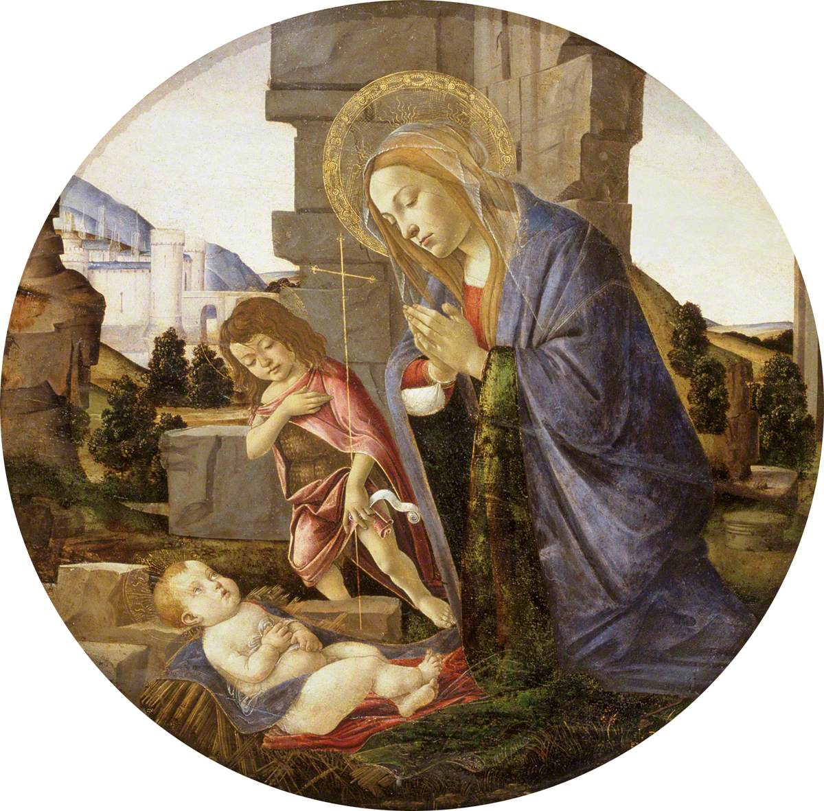 Madonna adorująca Dzieciątko z młodym świętym Janem - Sandro Botticelli