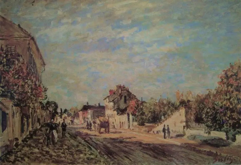Reproduction du tableau « Scène de rue à Marly - Alfred Sisley » par Alpha Reproduction en peinture à l’huile