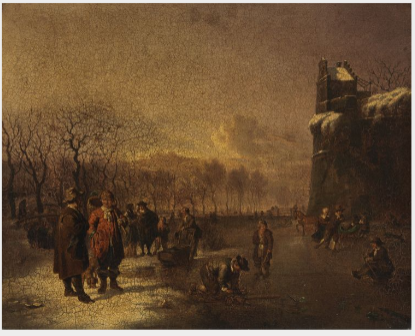 Scène sur la glace - Adriaen van de Velde