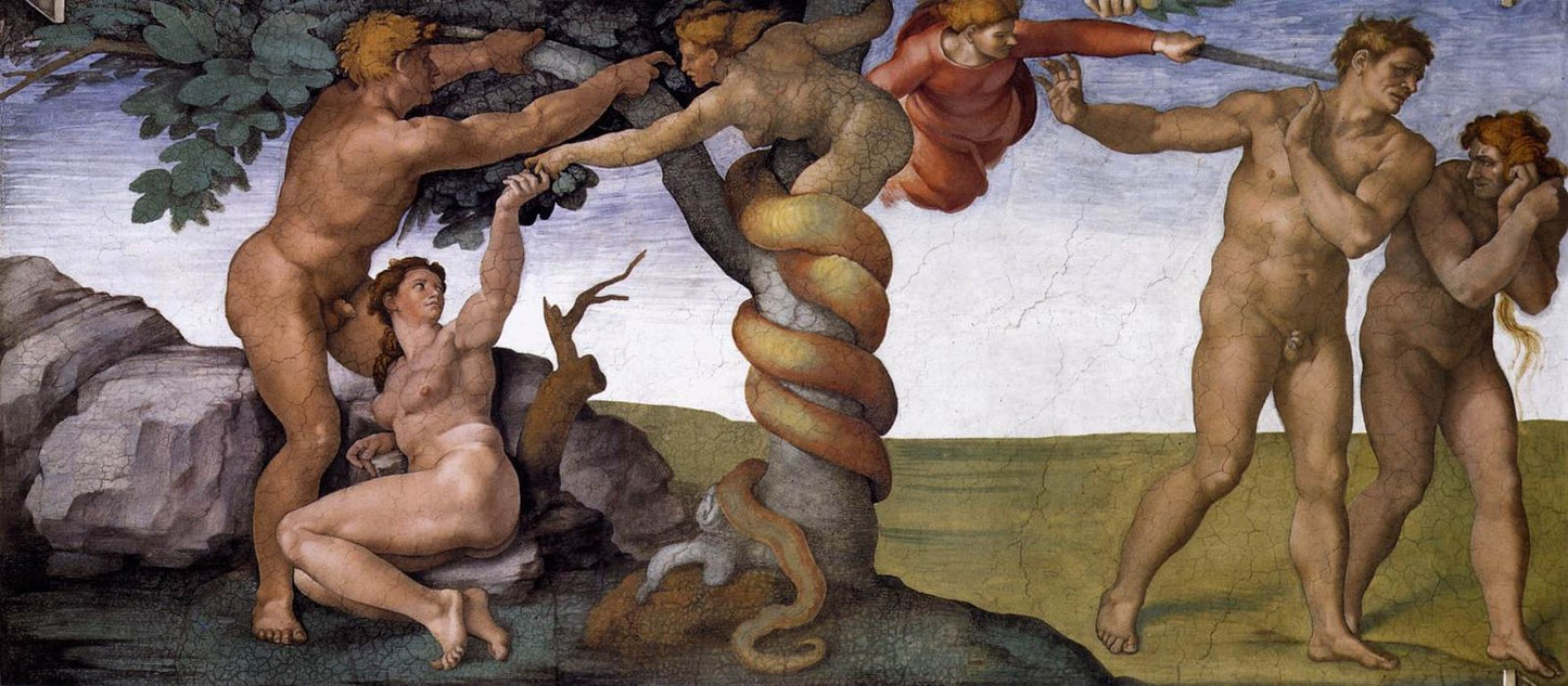 Grzech pierworodny i Wygnanie z Raju – Michał Anioł (1508–1512)
