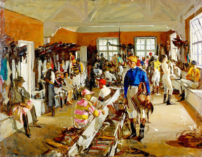 Les vestiaires des jockeys à Ascot - John Lavery