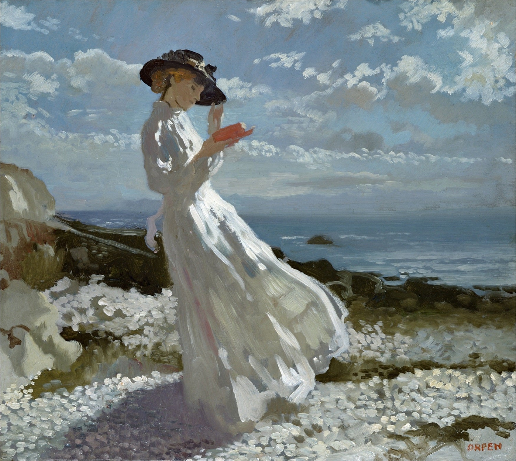 Grace lisant dans la baie de Howth, William Orpen, 1900