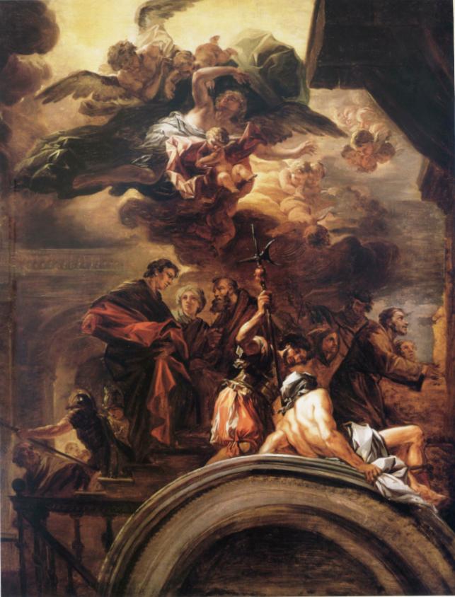 Święty Franciszek przed papieżem. - Francesco Solimena