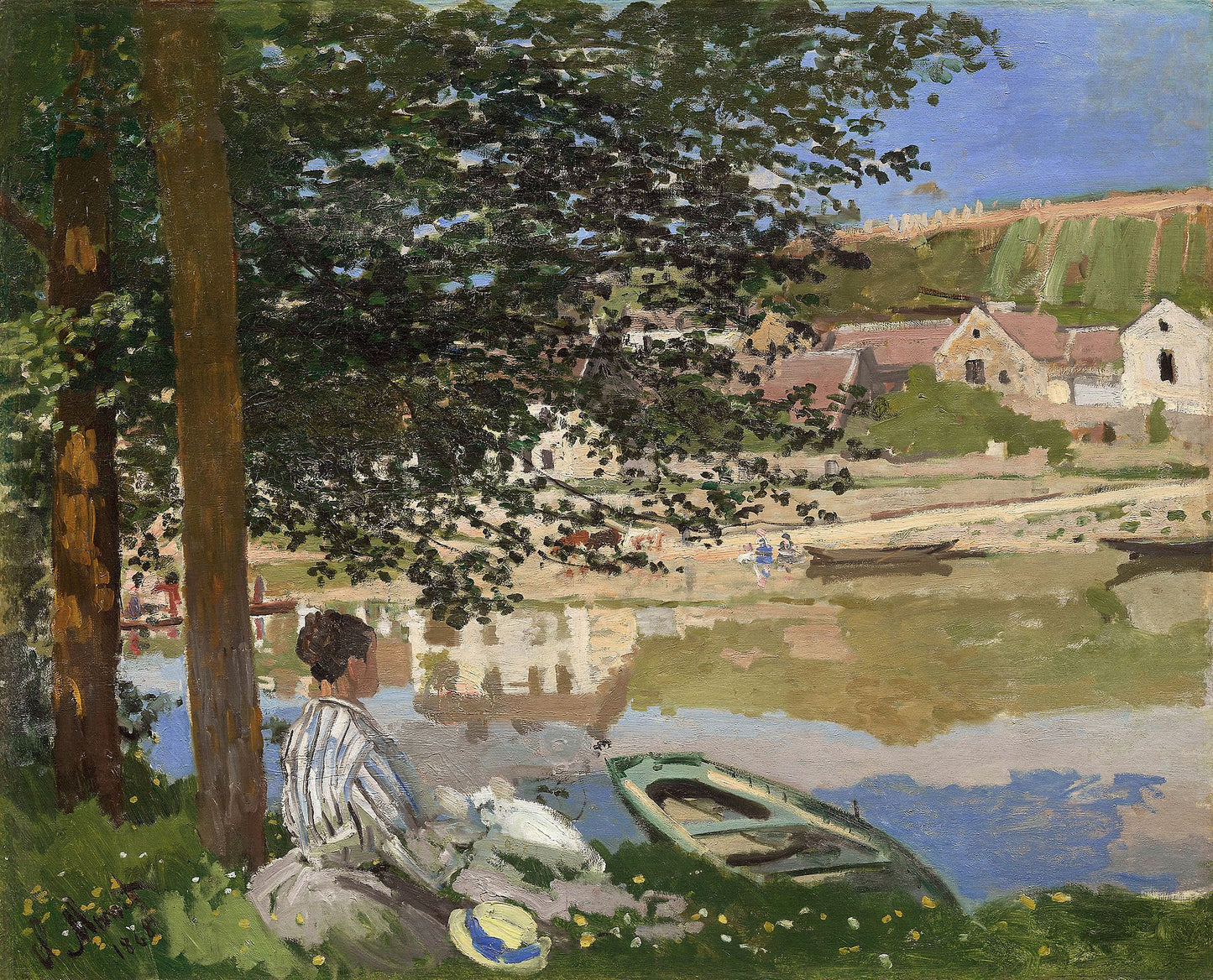🌿 Nad brzegami Sekwany w Bennecourt – Claude Monet (1868)