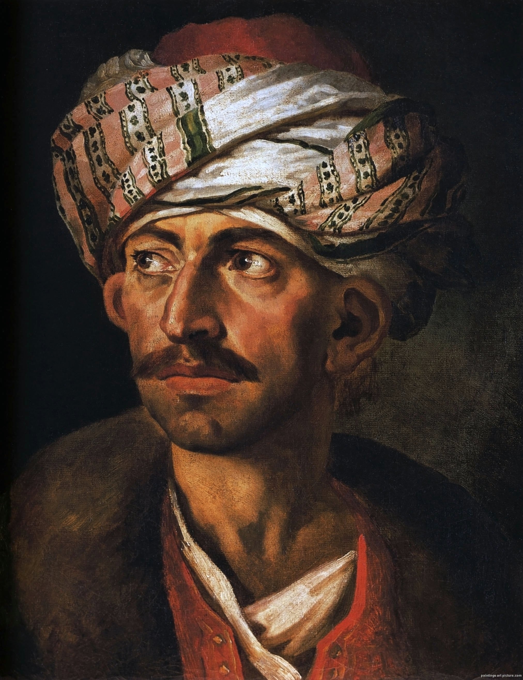 Reproduction du tableau « Portrait présomptif de Mustapha - Théodore Géricault » par Alpha Reproduction en peinture à l’huile