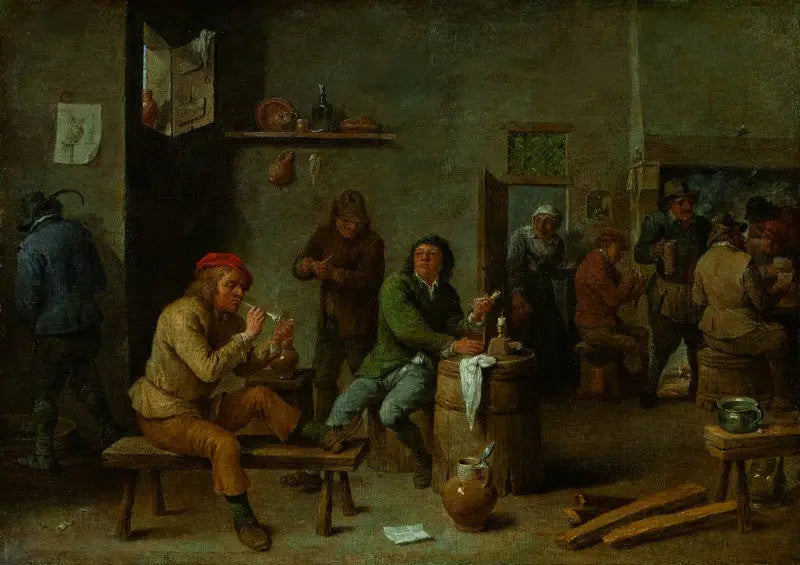 Scena z tawerny (Palacze w gospodzie). - David Teniers młodszy