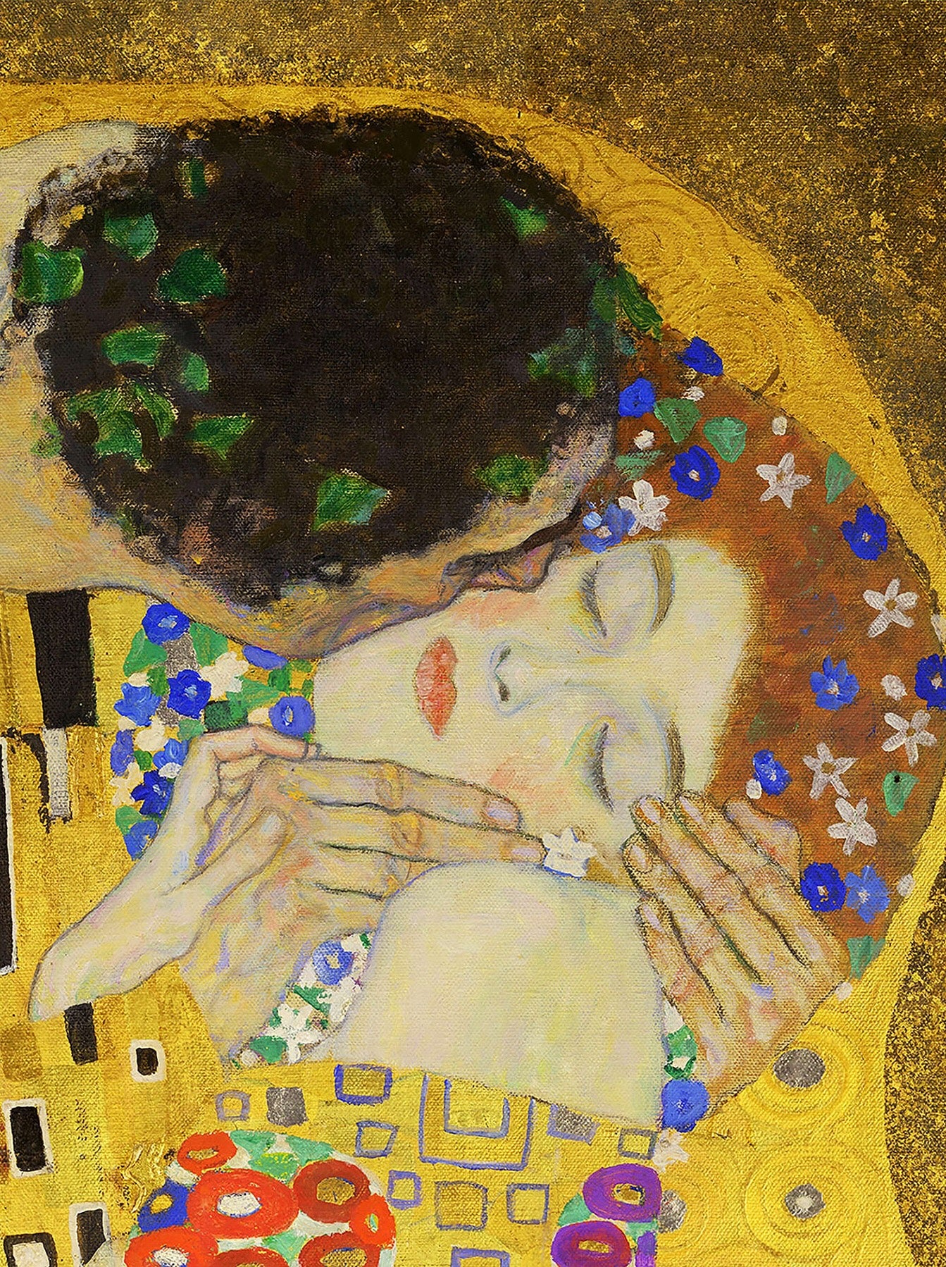 💋 Pocałunek (Szczegół IV) – Gustav Klimt (1907-1908)