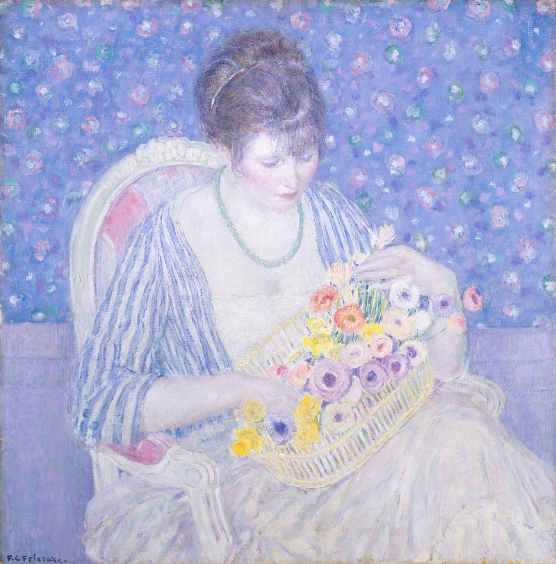 Kosz z kwiatami - Frederick Carl Frieseke
