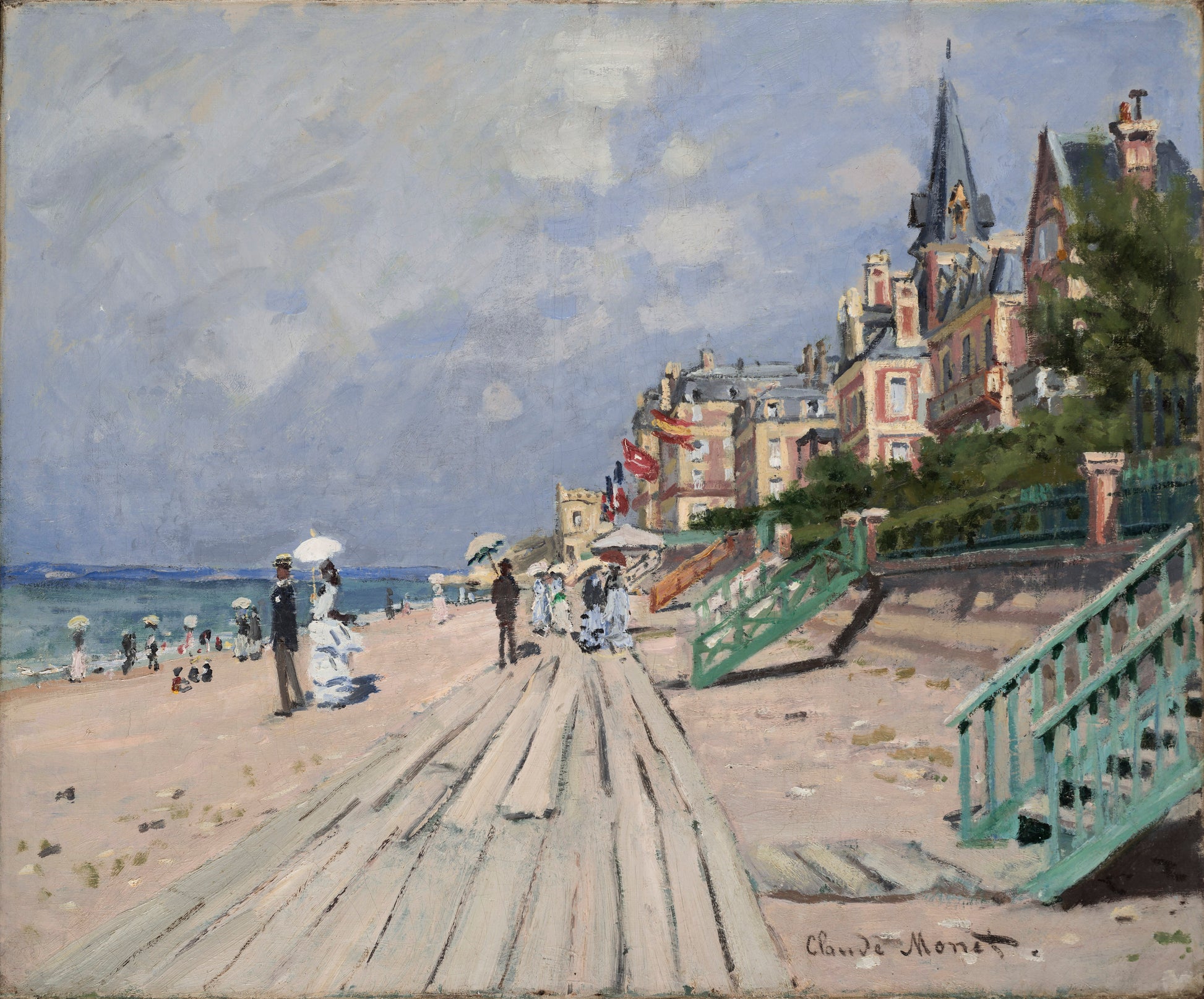 Reproduction du tableau « La Plage à Trouville - Claude Monet » par Alpha Reproduction en peinture à l’huile