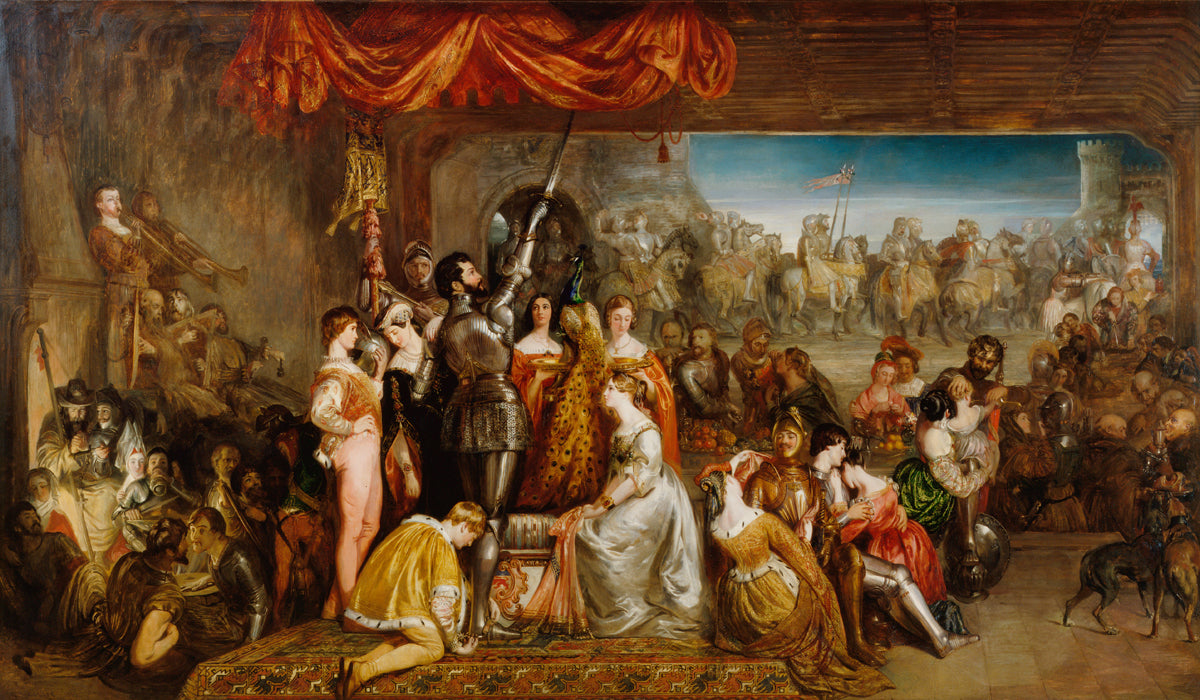 Le Vœu chevaleresque des dames et le paon, Daniel Maclise, 1835