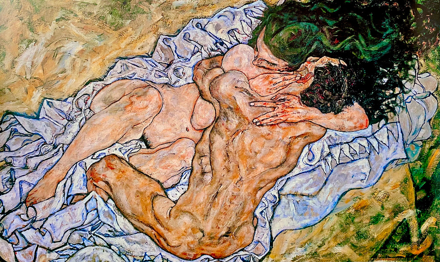 💞 Objecie (Zakochana para II) – Egon Schiele (1917)