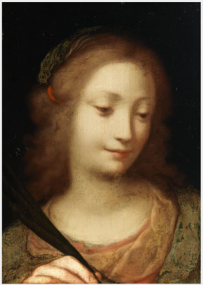 La tête de sainte Catherine la Martyre - Antonio da Correggio
