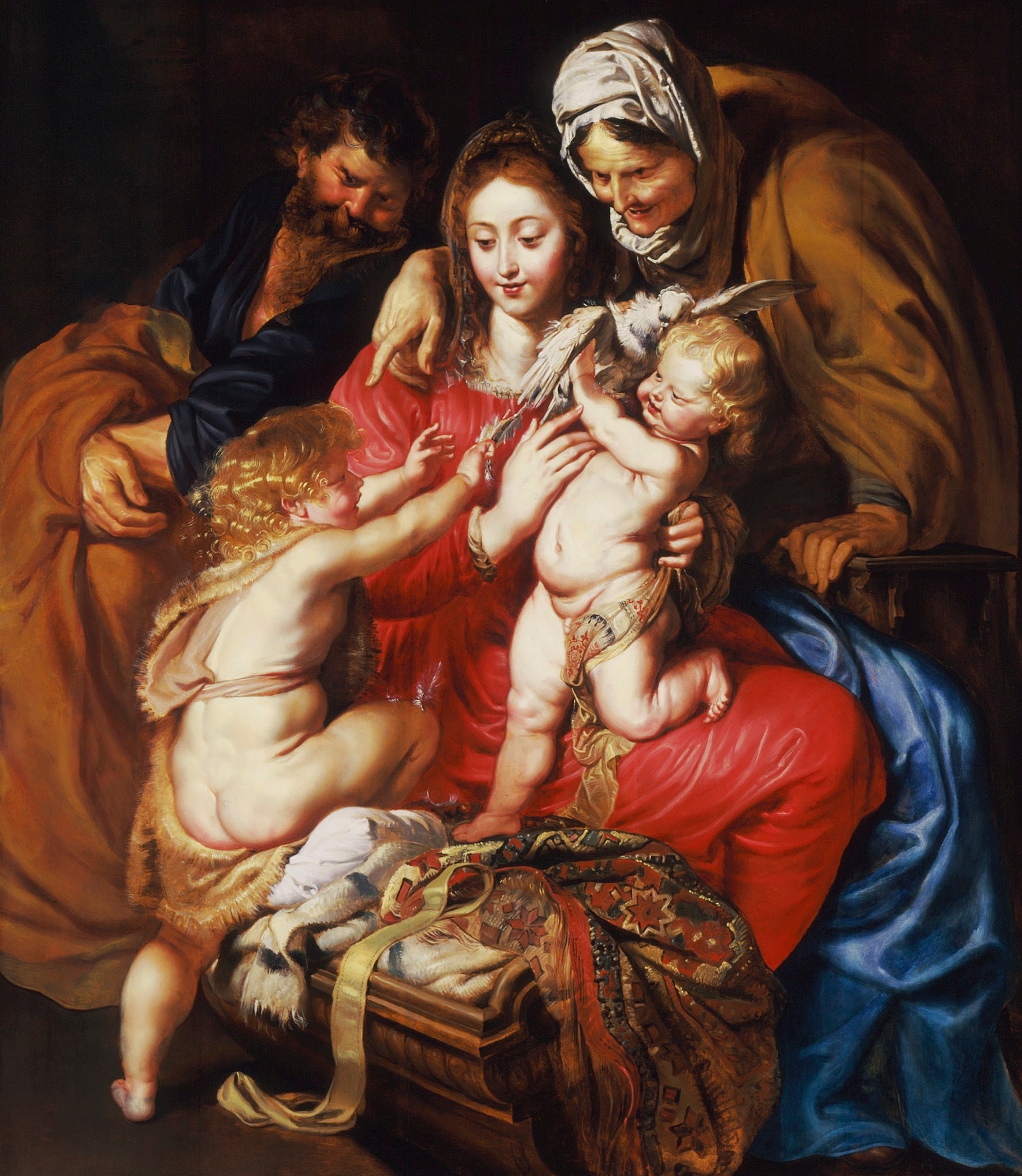 Święta Rodzina z świętą Elżbietą, świętym Janem i gołębiem - Peter Paul Rubens