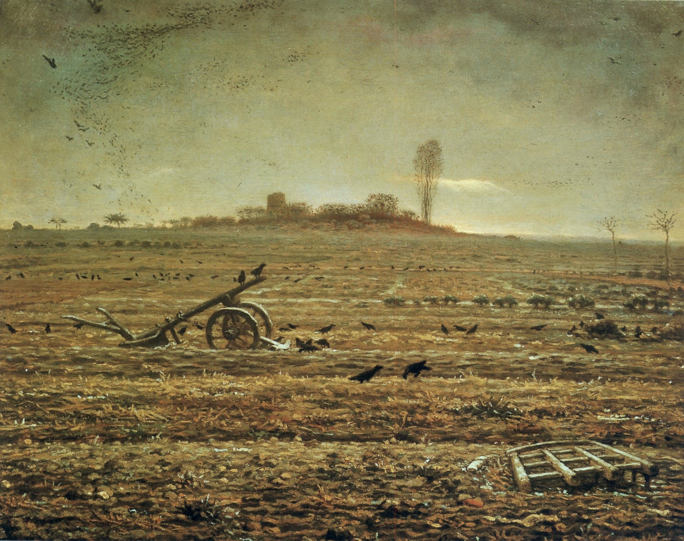 La plaine de Chailly avec herse et charrue - Jean-François Millet