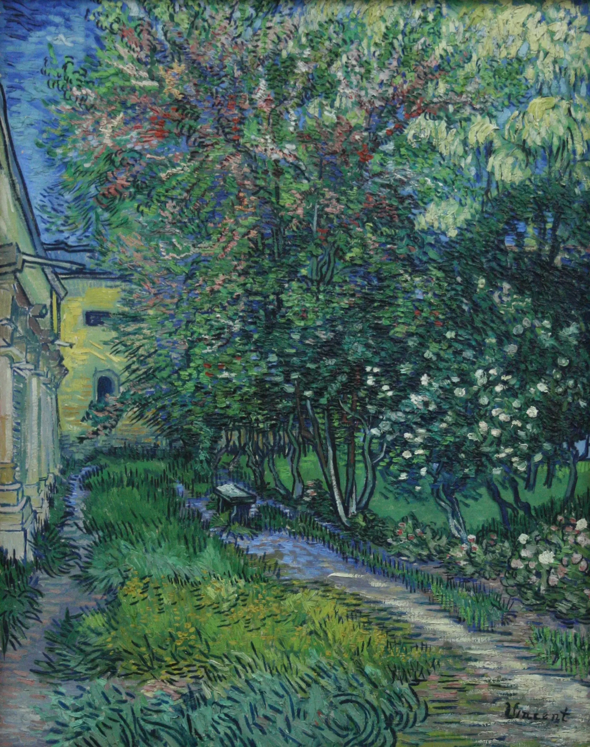 Reproduction du tableau « Le jardin de l'asile de Saint-Rémy - Vincent van Gogh » par Alpha Reproduction en peinture à l’huile