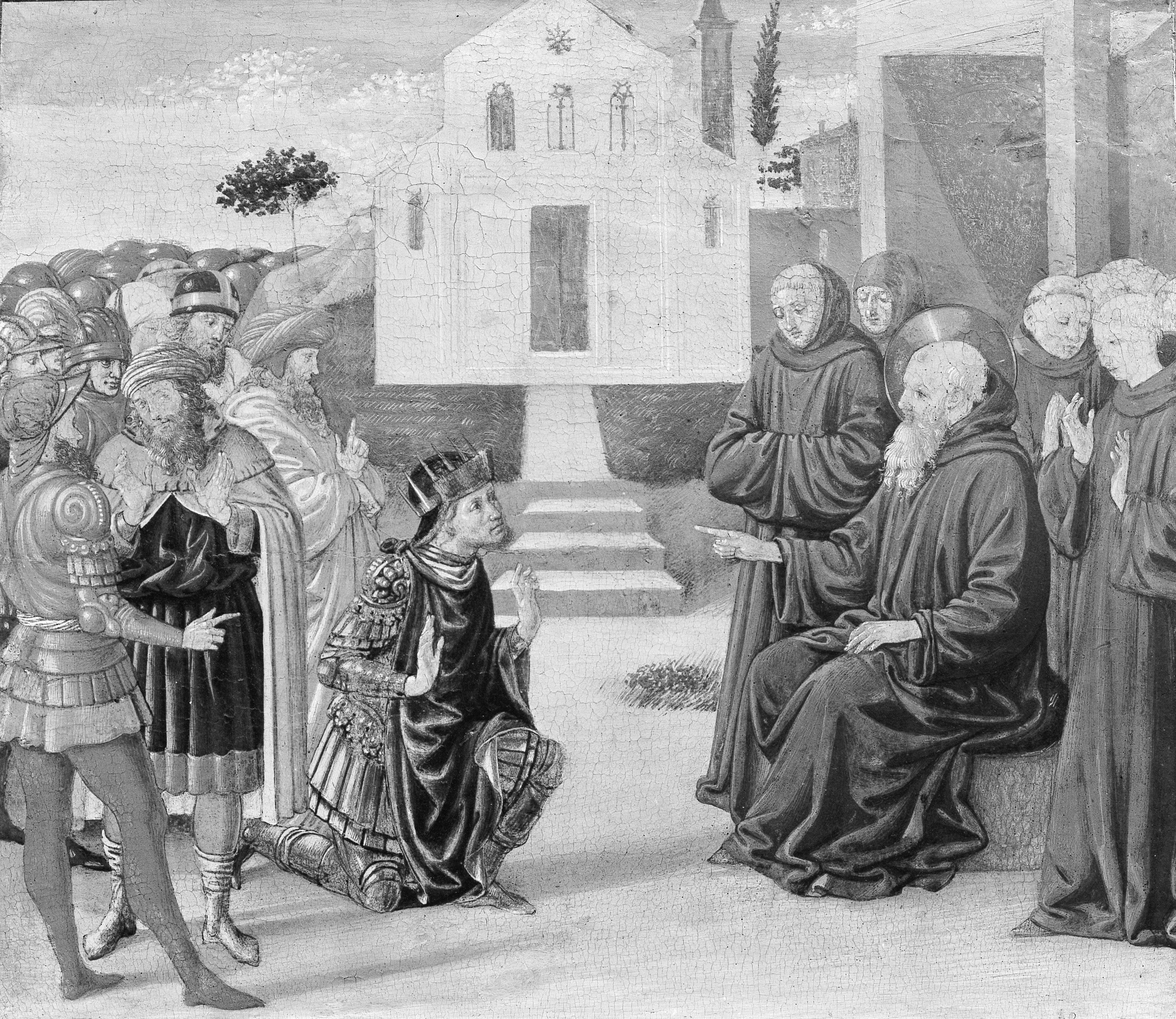 Totila devant saint Benoît - Benozzo Gozzoli