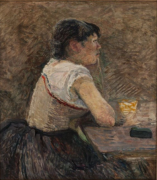 Reproduction du tableau « À Grenelle, buveuse d'absinthe - Henri de Toulouse-Lautrec » par Alpha Reproduction en peinture à l’huile