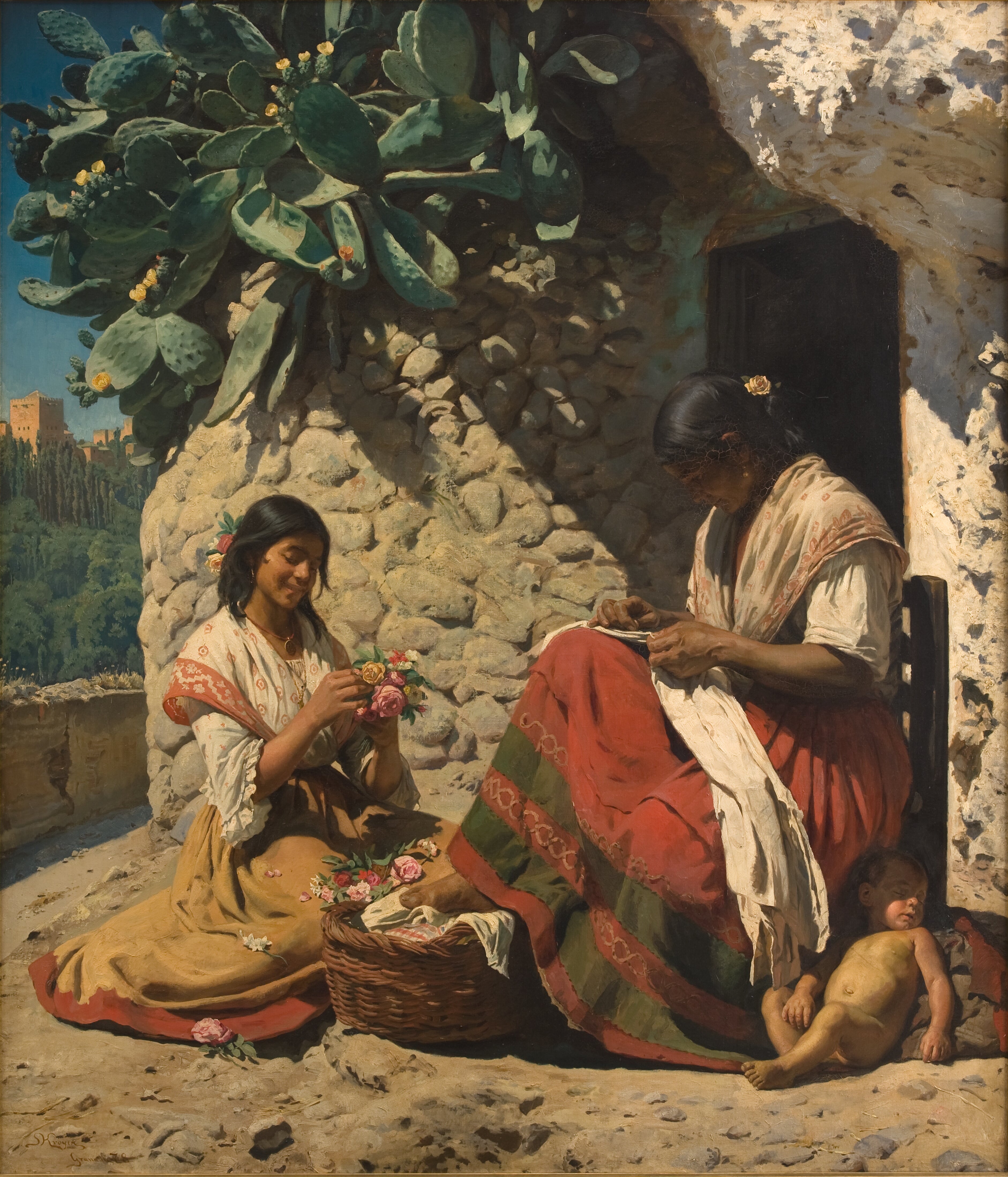 Dwie cyganki przed swoją chatą. Hiszpania - Peder Severin Krøyer