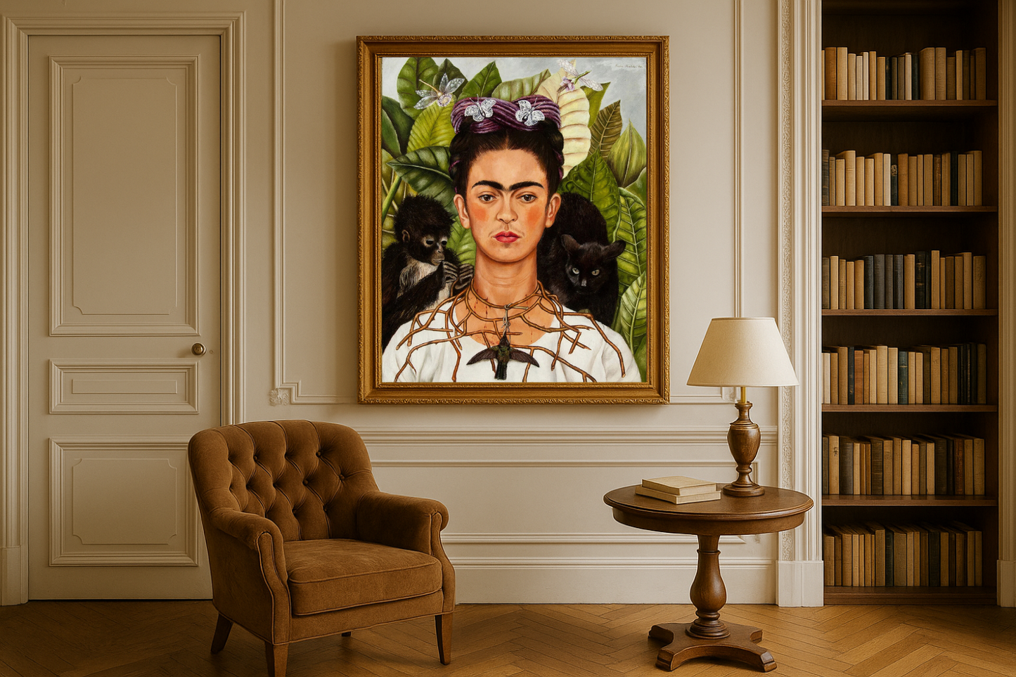 Autoportret z kolcem cierniowym i kolibrem – Frida Kahlo (1940)