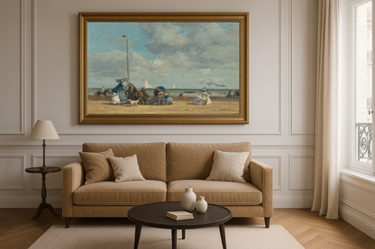 🌊 Plaża w Trouville – Eugène Boudin (lata 1860)