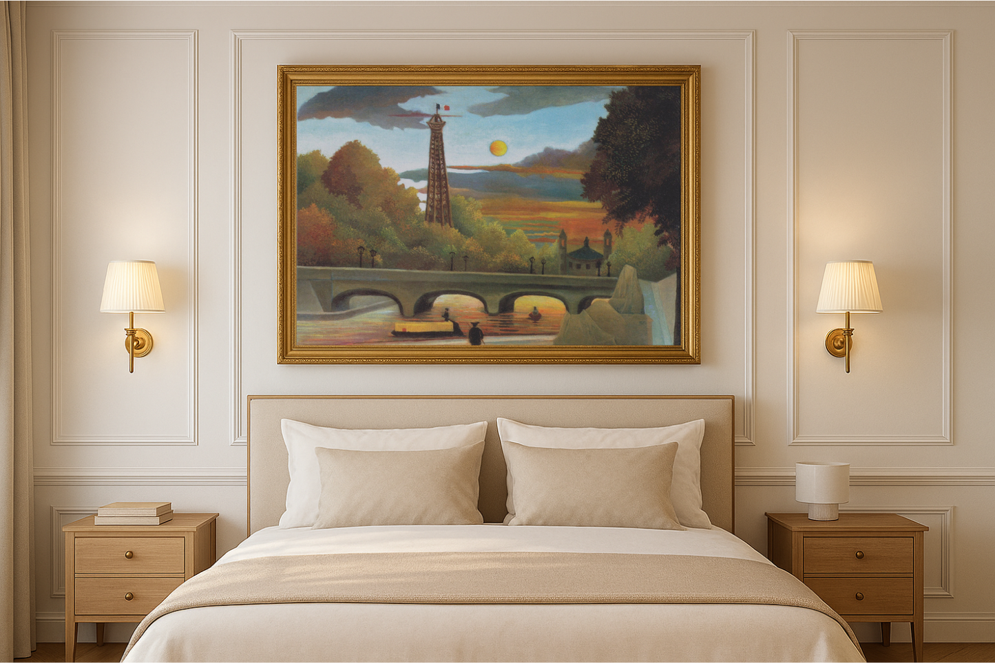 Seine i Wieża Eiffla o zachodzie słońca - Henri Rousseau