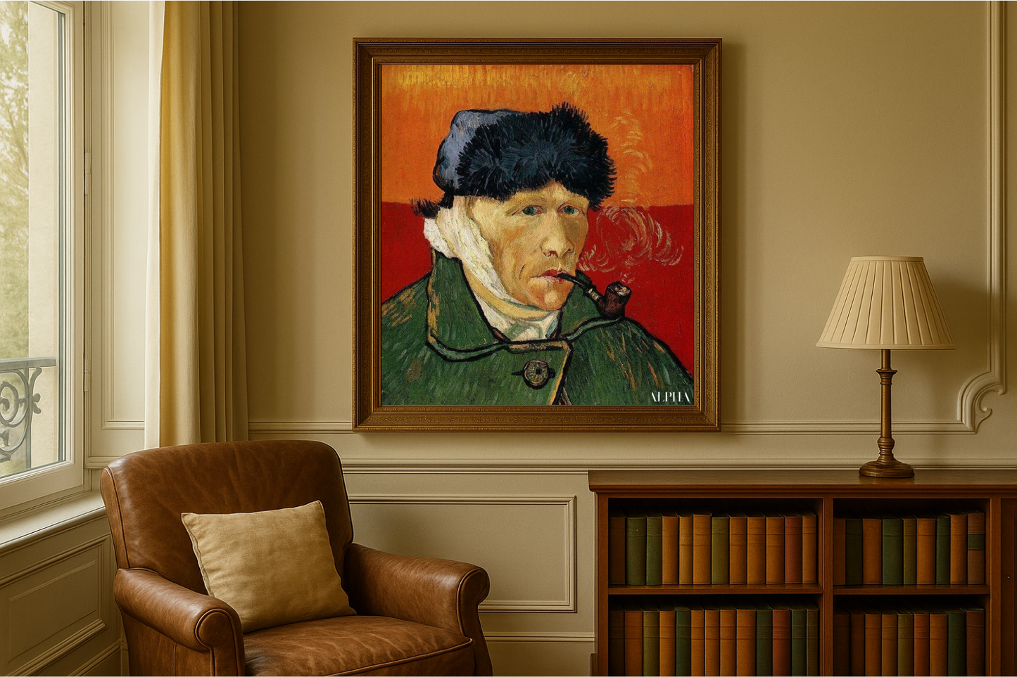 🖼️ Autoportret z zabandażowanym uchem i fajką – Vincent van Gogh (1889)