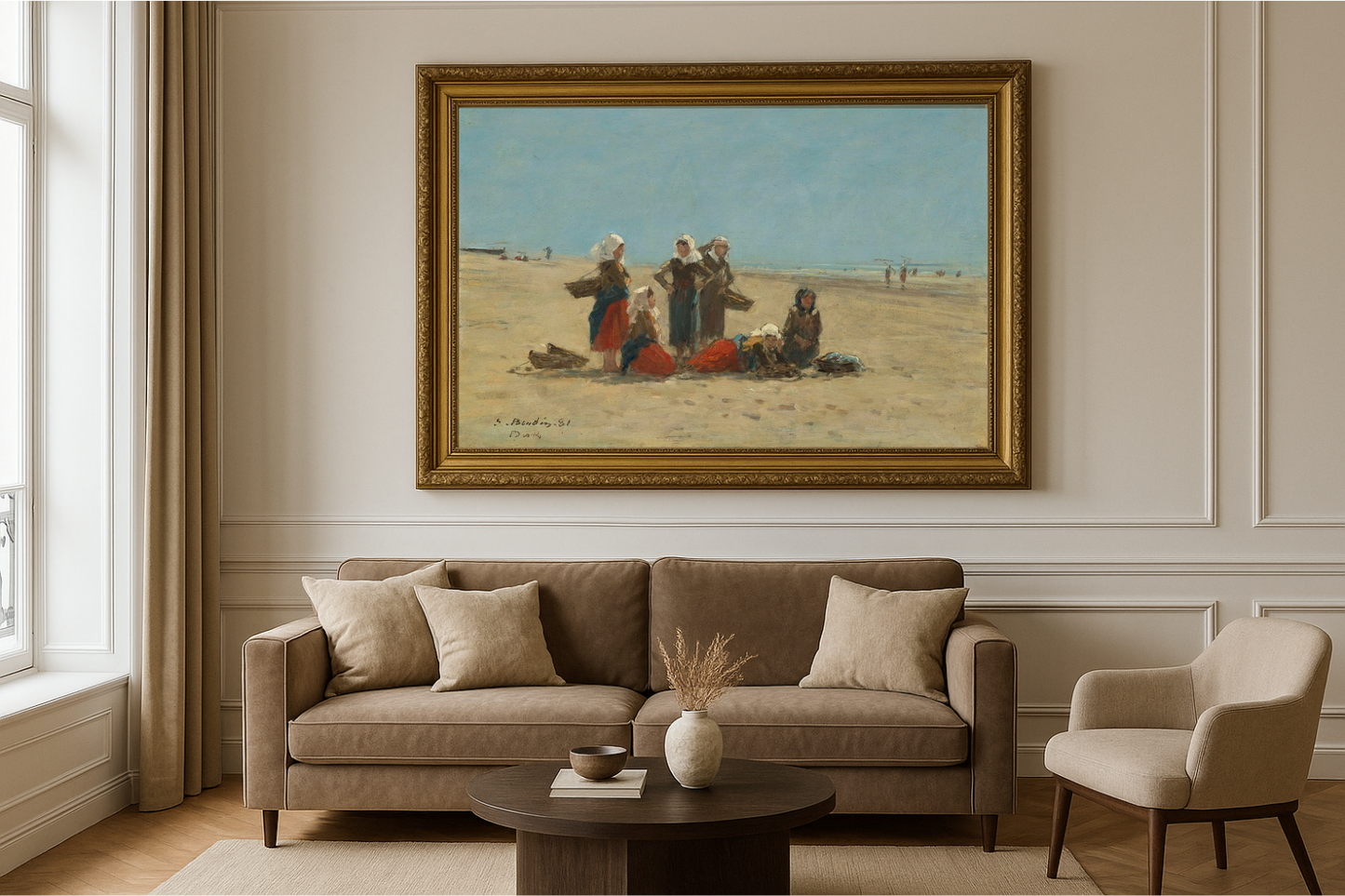 🏖 Kobiety na plaży w Berck – Eugène Boudin (1881)