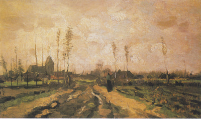 Krajobraz z kościołem i domami - Vincent van Gogh